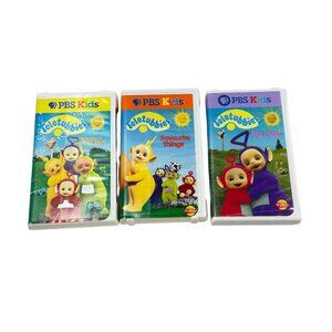 Teletubbies VHS Lot 3 Big Hug Here Come Favourite Things Vintage Hard Shell Case